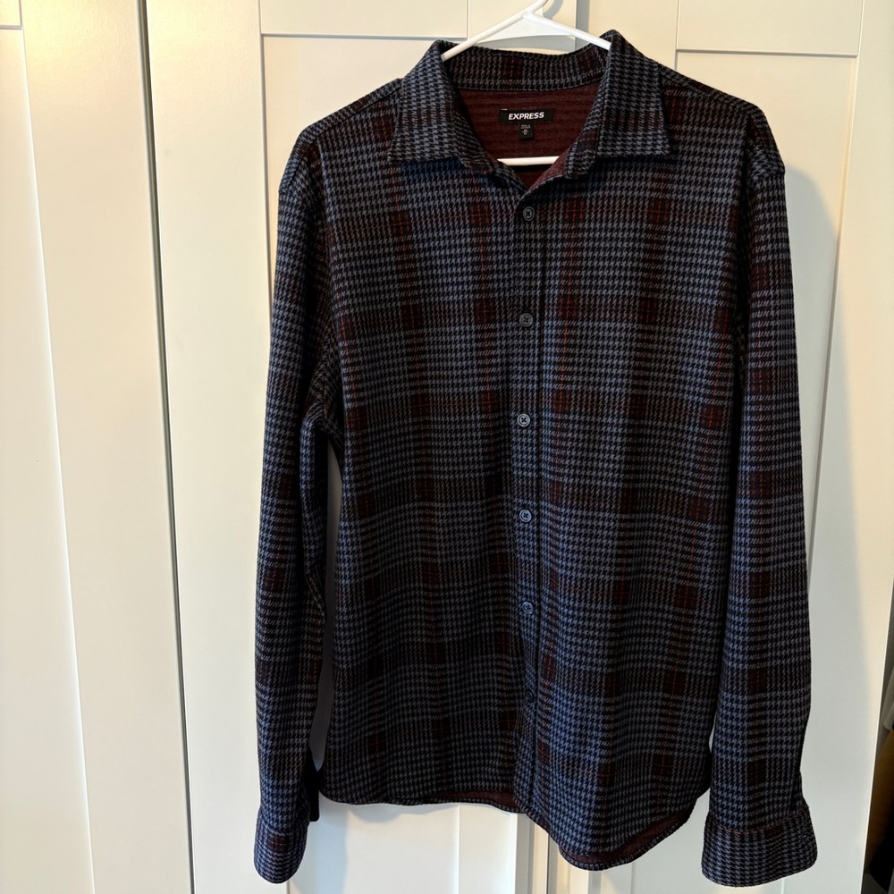 Express houndstooth flannel shirt
